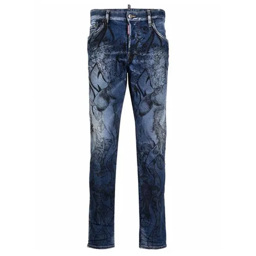 Quần Jean Nam Dsquared2 Skater Pants S71LB1058 S30664470 Màu Xanh Họa Tiết Size 46 - Thời trang - Vua Hàng Hiệu