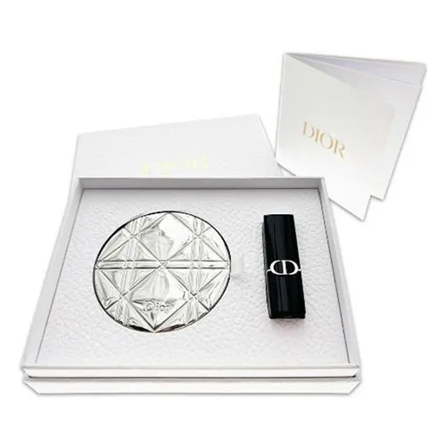 Son Môi Bộ sản phẩm - Set 3 Món Dior Son Lipstick 720 Icone Satin Màu Hồng Gỗ Đậm Và Gương Trang Điểm Pocket Mirror Màu Bạc - Vua Hàng Hiệu