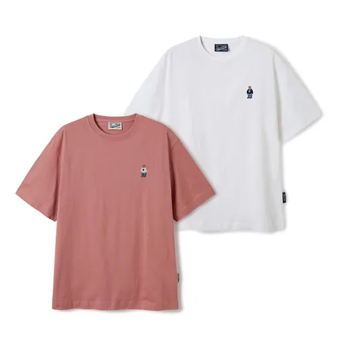 WHOAU Áo phông - Set Áo Phông WHOAU Steve Solid T-shirt WHRAF2351U Màu Trắng - Hồng Size S - Vua Hàng Hiệu