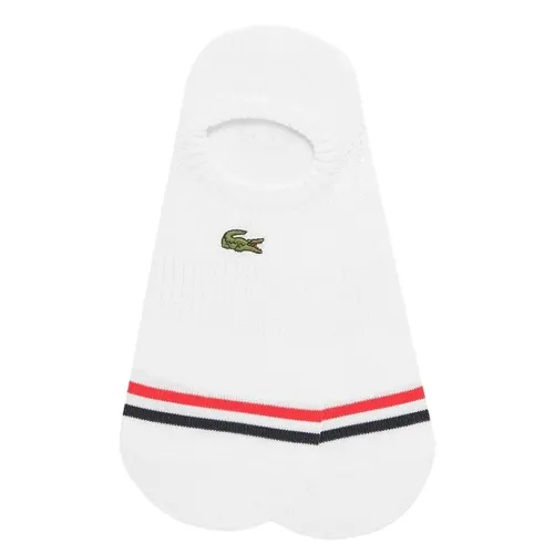 Tất Nam Lacoste Men's Color Block Socks RA677E-53GR Màu Trắng Kẻ Đỏ