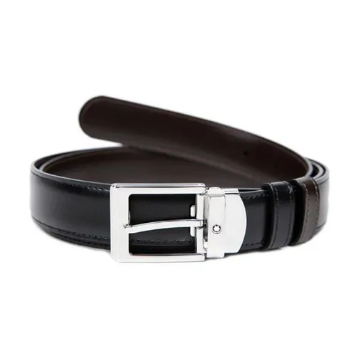 Thắt lưng Nam Đen, nâu Da cao cấp - Thắt Lưng Nam Montblanc Reversible Leather Belt 107664 Màu Đen Nâu - Vua Hàng Hiệu