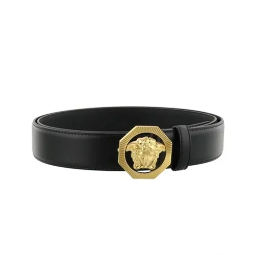 Thắt lưng Versace Nam - Thắt Lưng Nam Versace Gold Black DCU6715S DV9T KV041 Màu Đen Size 95 - Vua Hàng Hiệu