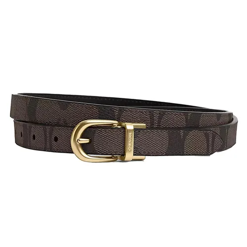 Thắt lưng Coach Nữ Canvas, Da - Thắt Lưng Nữ Coach Women's Classic Buckle Cut To Size Reversible Belt 18mm CR443 Màu Nâu - Vua Hàng Hiệu