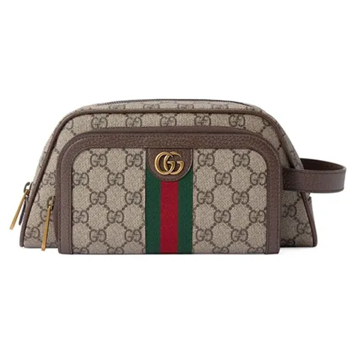 Túi Cầm Tay Nam Gucci GG Ophidia Toiletry Case Màu Nâu Be - Túi xách - Vua Hàng Hiệu