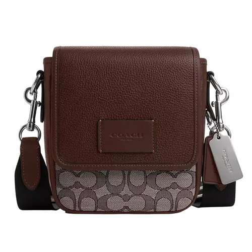Túi Đeo Chéo Nam Coach Lucas Crossbody In Signature Jacquard CO915 SVS8S Màu Nâu - Túi xách - Vua Hàng Hiệu