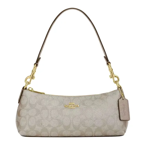Túi Đeo Vai Nữ Coach Charlotte Shoulder Bag In Signature Canvas CX580 Im/Champagne Multi Màu Be  