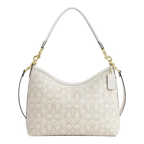 Túi Đeo Vai Nữ Coach Laurel Shoulder Bag With Signature Rivets CX258 Gold/Chalk Màu Trắng - Túi xách - Vua Hàng Hiệu