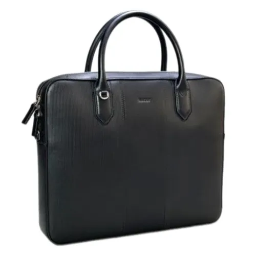 Bally - Túi Xách Tay Nam Bally Black Handbag With Vertical Stripes Màu Đen - Vua Hàng Hiệu