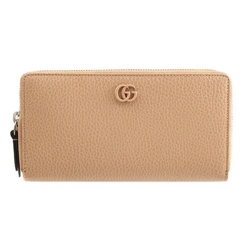 Ví Nữ Gucci GG Marmont Leather Round Long Wallet Màu Nude