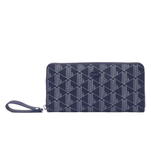 Túi xách Lacoste Ví - Ví Nữ Lacoste Large Zipped Monogram Billfold NF3958DG M83 Màu Xanh Navy - Vua Hàng Hiệu