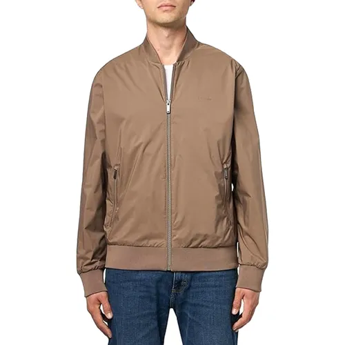 Thời trang Calvin Klein - Áo Khoác Bomber Nam Calvin Klein CK 40FM512-030 Màu Nâu Size M - Vua Hàng Hiệu
