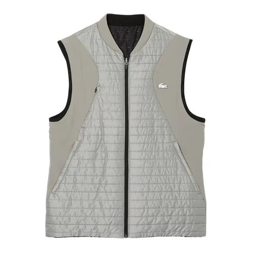 Thời trang - Áo Khoác Gile Nam Lacoste Men's Reversible Quilted Sport Vest BH9266 WIX (Hai Mặt) Màu Xám Đen Size 46 - Vua Hàng Hiệu