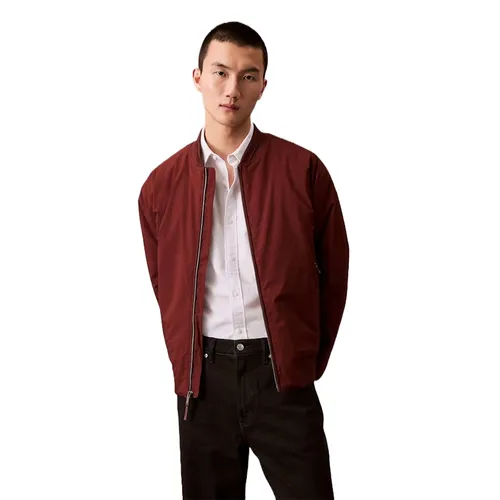 Thời trang Calvin Klein - Áo Khoác Nam Calvin Klein CK Zip Bomber Jacket 40EM567-601 Màu Đỏ Mận Size S - Vua Hàng Hiệu