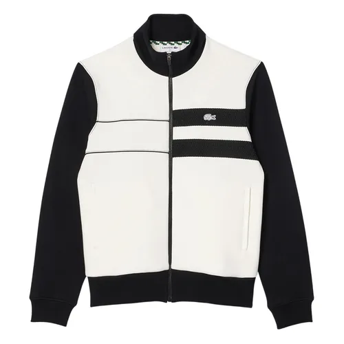 Áo Khoác Nỉ Nam Lacoste Paris Zipper Sweatshirt SH7490 8LP Màu Đen Trắng Size 6