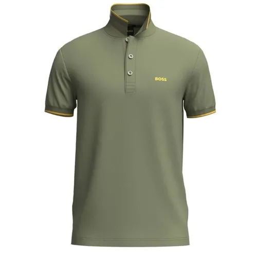 Thời trang Xanh rêu Áo Polo Đức - Áo Polo Nam Hugo Boss Paddy Polo Shirt In Cotton Piqué With Logo Undercollar 50469055 379 Màu Xanh Rêu Size XL - Vua Hàng Hiệu