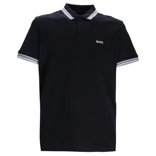 Áo Polo Nam Hugo Boss Paddy Polo Shirt In Cotton Piqué With Logo Undercollar 50469055 409 Màu Đen Ghi Size S
