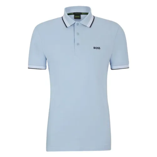 Áo Polo Nam Hugo Boss Paddy Polo Shirt In Cotton Piqué With Logo Undercollar 50469055 450 Màu Xanh Da Trời Size L