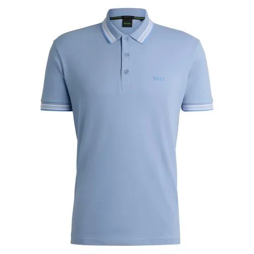 Thời trang Hugo Boss Xanh Pastel - Áo Polo Nam Hugo Boss Paddy Polo Shirt In Cotton Piqué With Logo Undercollar 50469055 498 Màu Xanh Pastel Size S - Vua Hàng Hiệu