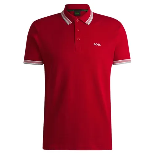 Áo Polo Nam Hugo Boss Paddy Polo Shirt In Cotton Piqué With Logo Undercollar 50469055 610 Màu Đỏ Size L
