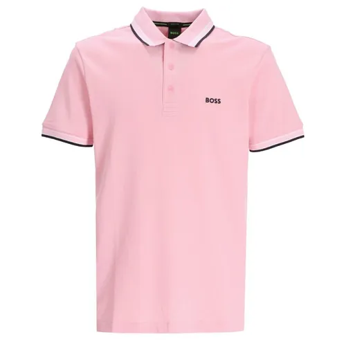 Thời trang - Áo Polo Nam Hugo Boss Paddy Polo Shirt In Cotton Piqué With Logo Undercollar 50469055 688 Màu Hồng Nhạt Size XL - Vua Hàng Hiệu
