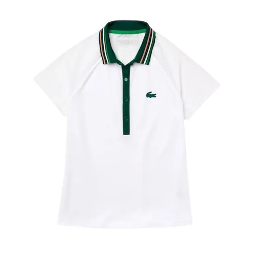 Thời trang Lacoste Áo Polo 100%Polyester Mỹ - Áo Polo Nữ Lacoste Sport Regular Fit Thermo-Regulating Màu Trắng Size 42 - Vua Hàng Hiệu