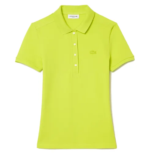 Áo Polo Nữ Lacoste Women's Shirt L.12.D Slim Fit Stretch Piqué PF5462 51 SLI Màu Vàng Chanh Size 38