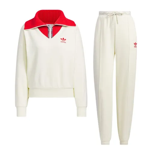 Bộ Quần Áo Nữ Adidas French Terry Trac JE1606/IX4238 Màu Đỏ/Trắng Size M