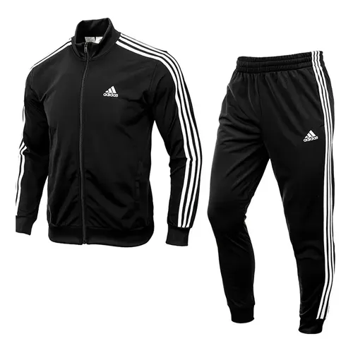 Bộ Thể Thao Nam Adidas 3-Stripes Essentials Tricot Tracksuit Black White IC6747 Màu Đen Size S