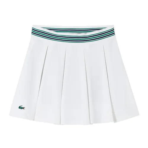 Chân Váy Xếp Ly Nữ Lacoste Women's Lined Piqué Tennis Skirt JF0990 51 3B7 Màu Trắng Size 34