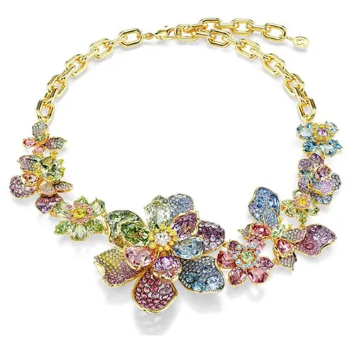 Trang sức Dây chuyền Pha lê, mạ vàng - Dây Chuyền Nữ Swarovski Idyllia Necklace Mixed Cuts, Pavé, Flower, Multicolored, Gold-Tone Plated 5717157 Phối Màu - Vua Hàng Hiệu