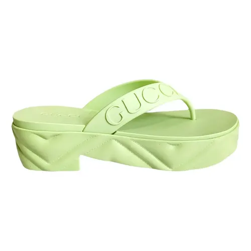 Dép Nữ Gucci Platform Thong Sandals 746334 JFM00 Màu Xanh Lá Size 37