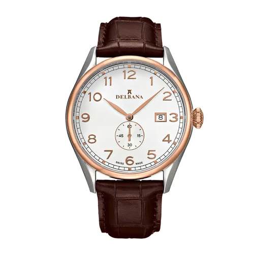 Đồng Hồ Nam Delbana Fiorentino 42mm Watch 53601.682.6.062 Màu Nâu Phối Vàng Hồng