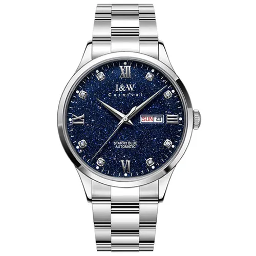 Đồng Hồ Nam I&W Carnival IW658G-DT (IW658G3) Automatic Màu Xanh Bạc - Đồng hồ - Vua Hàng Hiệu