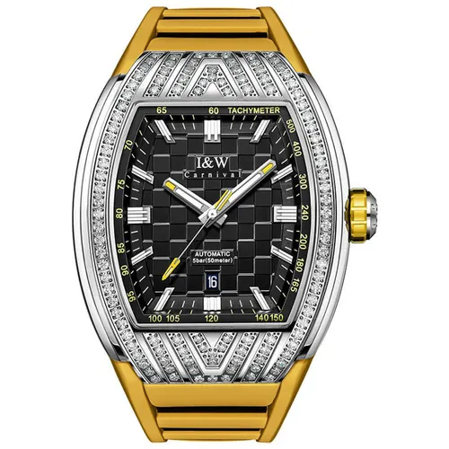 Đồng Hồ Nam I&W Carnival IW727G-DS – Automatic (IW727G2) Màu Đen Vàng