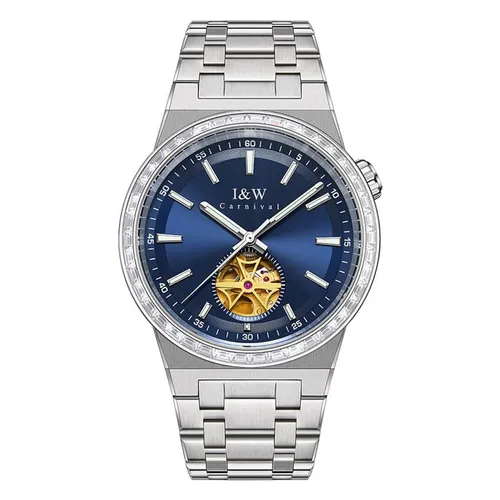 Đồng Hồ Nam I&W Carnival IW761G-DT – Automatic (IW761G1) Màu Xanh Bạc - Đồng hồ - Vua Hàng Hiệu