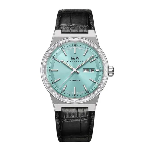 Đồng hồ - Đồng Hồ Nam I&W Carnival Leather Strap Automatic IW779G-DD (IW779G5) Màu Đen Phối Xanh - Vua Hàng Hiệu