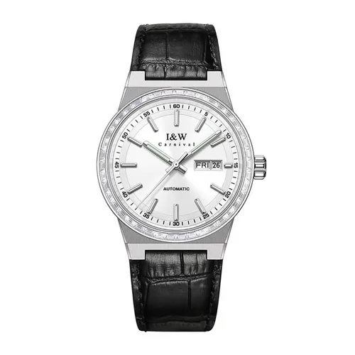 Đồng Hồ Nam I&W Carnival Leather Strap Automatic IW779G-DD (IW779G7) Màu Đen Phối Bạc