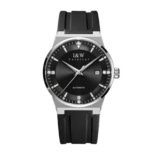 Đồng Hồ Nam I&W Carnival Silicon Strap Automatic IW776G-DS (IW776G12) Màu Đen Bạc
