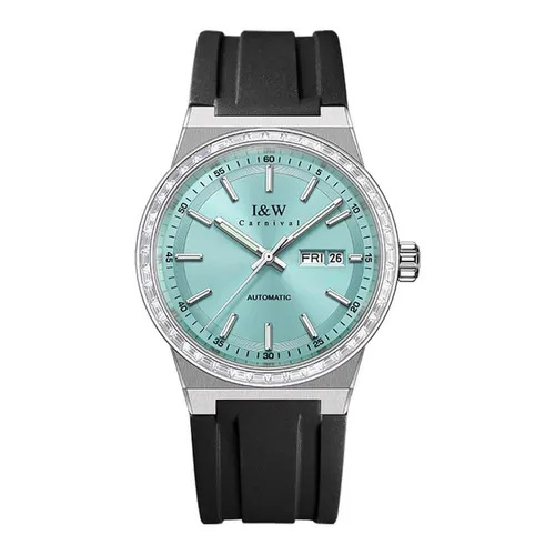 Đồng hồ - Đồng Hồ Nam I&W Carnival Silicon Strap Automatic IW779G-DS (IW779G9) Màu Đen Phối Xanh - Vua Hàng Hiệu