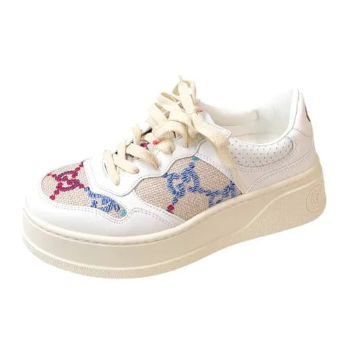 Giày Sneaker Nữ Gucci Multi Colored Canvas Màu Trắng Họa Tiết Size 37.5