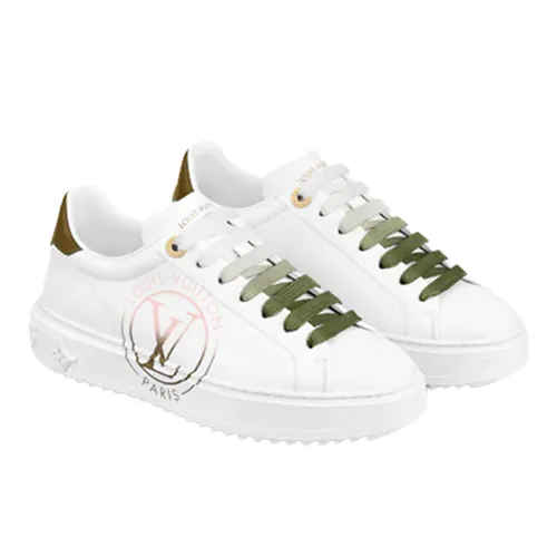 Giày Louis Vuitton Sneakers - Giày Sneaker Nữ Louis Vuitton LV Time Out Trainers White/ Green 1AA1C6 Màu Trắng Size 36.5 - Vua Hàng Hiệu