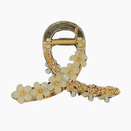 Phụ kiện Nhựa cao cấp Việt Nam - Kẹp Tóc Nữ Kya Jewel Twinkle Bloom HC105-C Màu Cam Nhạt - Vua Hàng Hiệu
