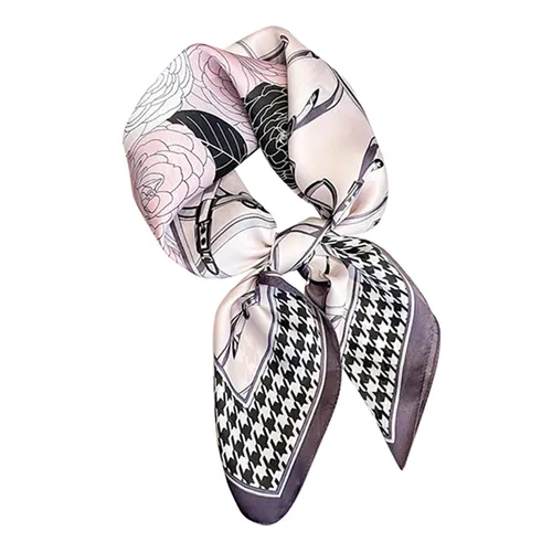 Thời trang Kya Jewel - Khăn Choàng Nữ Kya Jewel Floral Checked SC34 Màu Tím - Vua Hàng Hiệu