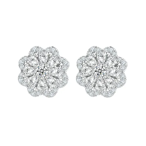 Trang sức - Khuyên Tai Nữ Kya Jewel Sparkling Flower SE124 Màu Bạc - Vua Hàng Hiệu