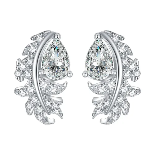 Trang sức - Khuyên Tai Nữ Kya Jewel Feather Elegance SE123 Màu Bạc - Vua Hàng Hiệu