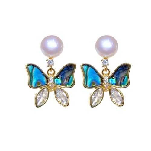 Khuyên Tai Nữ Kya Jewel Shimmering Pearl Butterfly PE19 Phối Màu