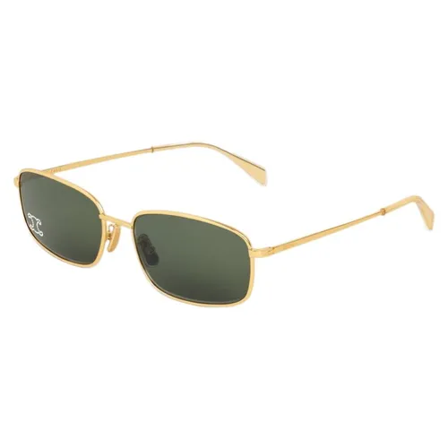 Kính Mát Celine Triomphe Rhinestone 02 Sunglasses In Metal With Crystals 4S285CMSB.35SG Màu Vàng - Xanh