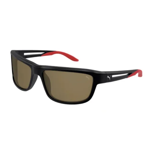 Kính Mát Nam Puma Rectangle Sunglasses PU0353S 003 Màu Đen Nâu