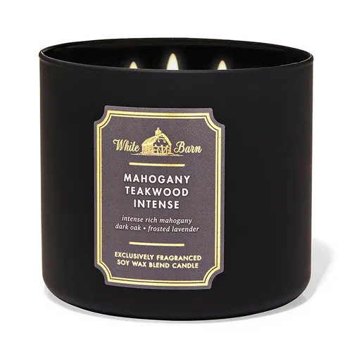 Nến thơm Bath & Body Works - Nến Thơm 3 Bấc Bath & Body Works Mahogany Teakwood Intense 411g - Vua Hàng Hiệu