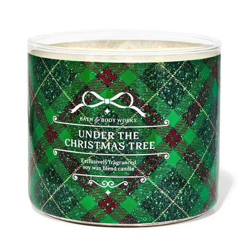 Nến thơm Bath & Body Works - Nến Thơm 3 Bấc Bath & Body Works Under The Christmas Tree 411g - Vua Hàng Hiệu
